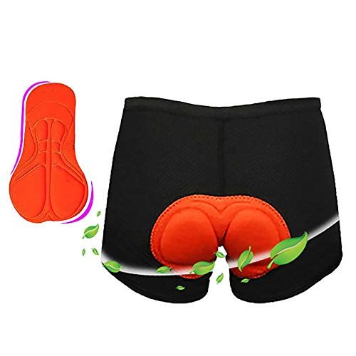 Calzoncillos Ciclismo para Hombre, Pantalones Cortos Pantalones Cortos de Ciclista en Bicicleta Unisex Negro Ciclo de la Bicicleta Ropa Interior cómoda Esponja Acolchada Bicicleta Corta(XXL)