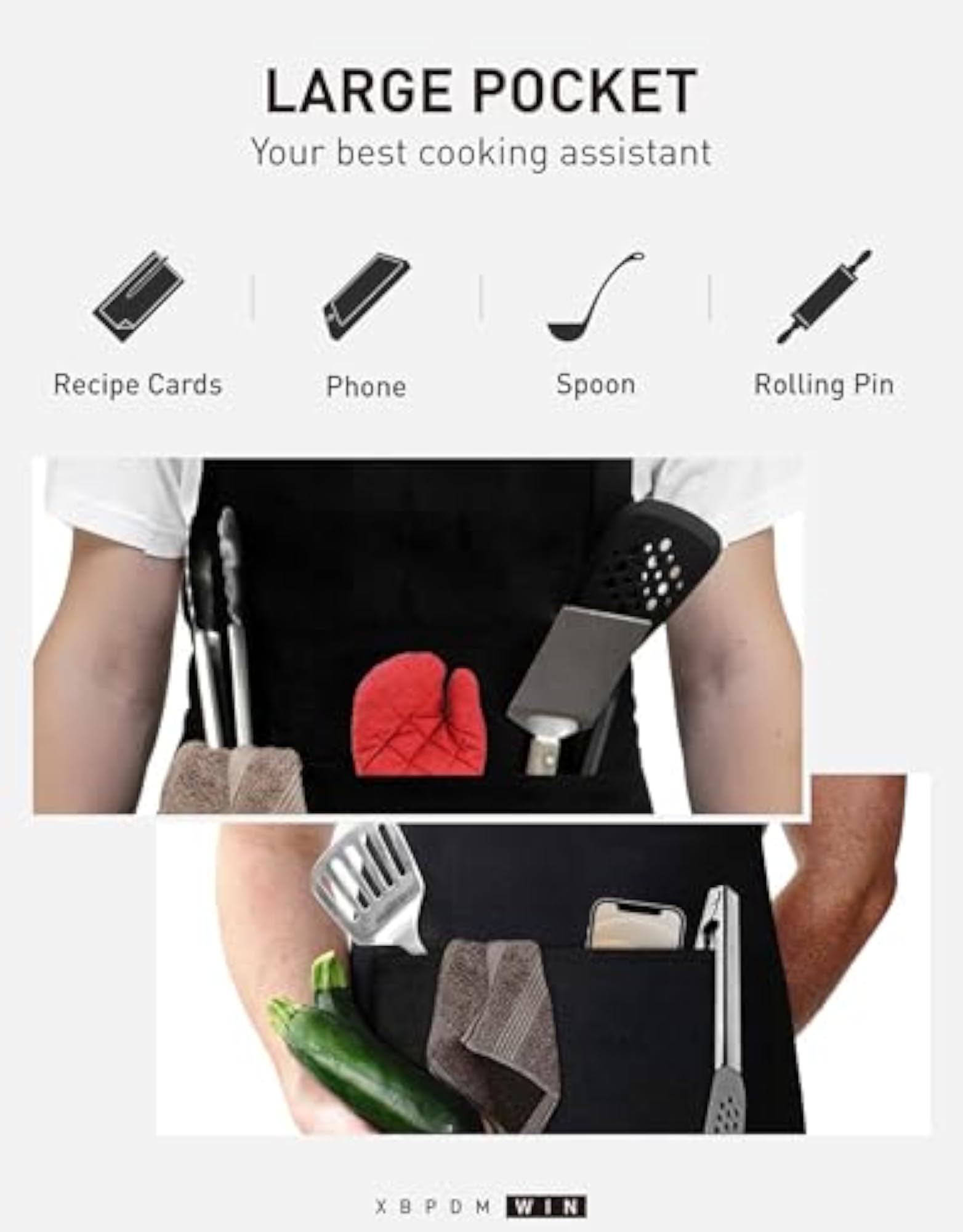 Funny Cooking Apron for Men - I LOVE BACON