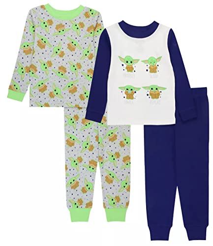 STAR WARS Boys' 4-Piece Snug-fit Cotton Pajama Set