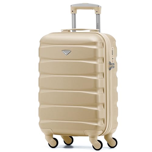 Flight Knight Cabin Suitcase 55x35x20, Lightweight Carry On Bag for Over 100 Airlines- Ryanair, EasyJet, British Airways, Virgin Atlantic - Small Durable Hand Luggage, ABS Hard Shell- TSA Lock
