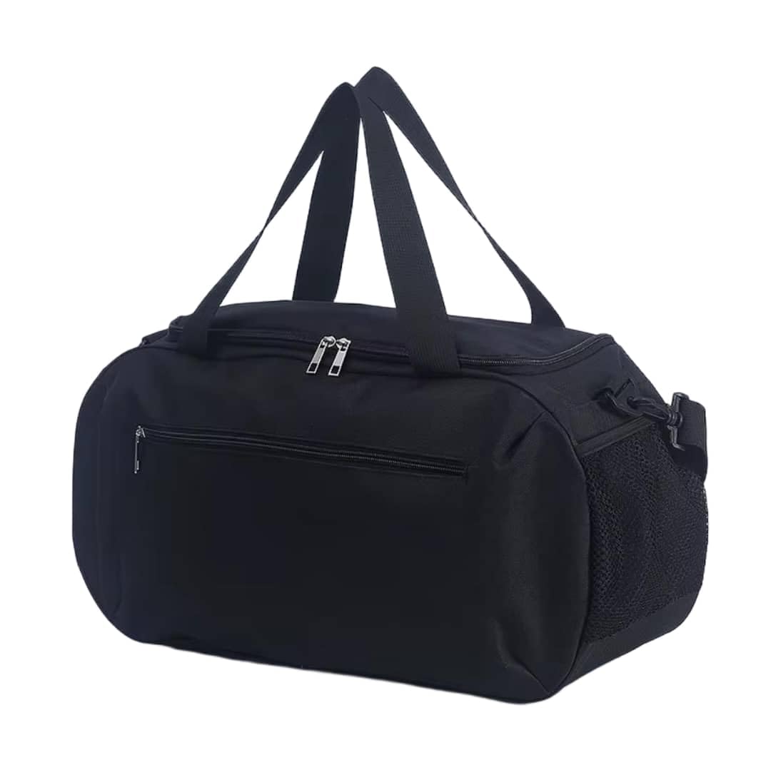 Versatile Sports Duffel Bag, 50cm x 26cm x 18cm, Multi-Color Options, Water-Resistant Material, Mesh Side Pockets, Adjustable Shoulder Strap, Perfect for Gym and Travel. (Black)