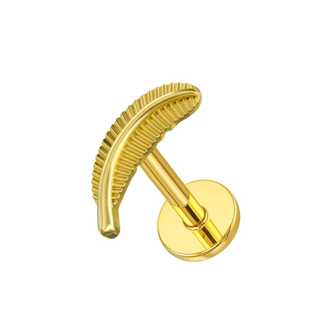 Ohrring aus 316L Edelstahl, Blattknorpelohrring – Sterlingsilber plattiert, flache Rückseite, Helix-Tragusstecker, hypoallergen, Push-In-Ohrstecker für Damen und Herren, minimalistischer