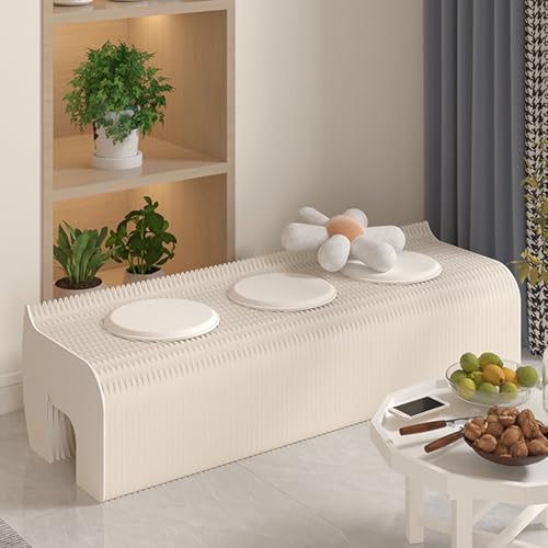 Banc pour le changement de chaussures pliable en papier blanc compact - 5