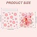 Valentines Cellophane Treat Bags, 100Pcs Pink Cookie Gift Bag with Seal, Plastic Dot Stripes Self Sealing Cookie Candy Goodie Snack Bag for Valentine's Day Birthday Wedding Party Supplies 3.9 X 4.7 IN