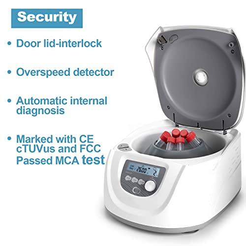 ONiLAB Professional PRP Centrifuge Machine 15mLx8, 10mL/7mL/1.5-5mlx 12, Lab Benchtop Centrifuge, 3 Preloaded Programs for Fast Operation,Store 9 Programs, 30sec-99min,300-4500rpm(Max. 2490xg) - Thumbnail 5