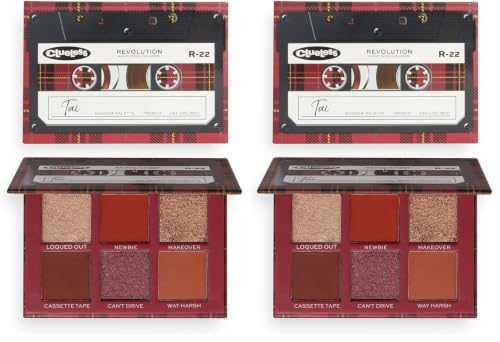 Image of Makeup Revolution Clueless x Revolution Tai Rolling with the Homies Palette Nude Eyeshadow Long Lasting Multi Reflective Shimmer Matte Glitter Pressed Pearls Eye Shadow Makeup Pallet (Pack of 2)