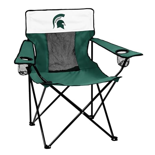Logo Brands NCAA Michigan State Spartans Elite Chair, Unisex Adult Chair with Two Cup Holder, One Size, Team Color