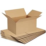 Famagic Small Shipping Boxes 8x6x4 Inch 10 Pack Brown Box Corrugated Cardboard Boxes for Packaging Small Business, Mailing Boxes for Shipping