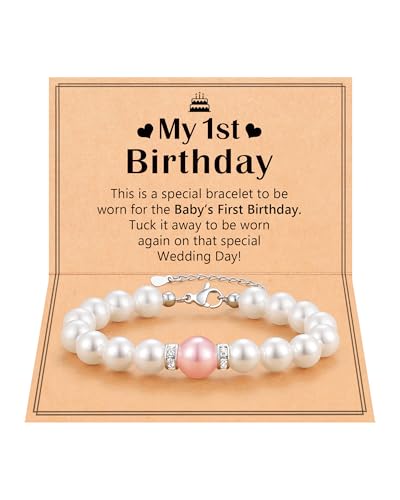 UPROMI First Birthday Gifts Pearl Bracelet