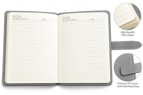 Image of AccuPrints Diary Grey Green Hard Bound A5 or 5.8 * 8.3 inches Notebook Diary with PU Leather Belt Lock Pages 200 for Office (Grey Green)