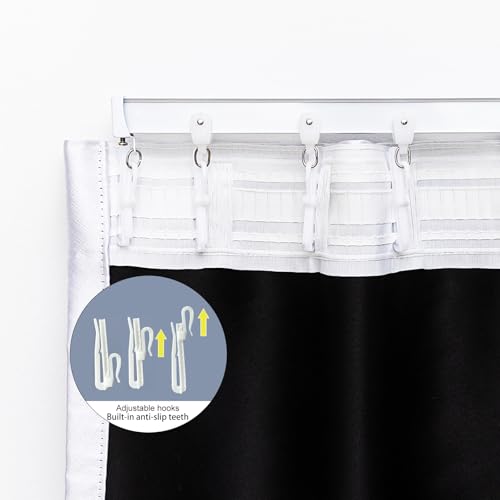 Image of 20 PCS Plastic Curtain Hooks Adjustable Pinch Pleat Curtain Clips Room Divider Curtain Hooks for Drapes