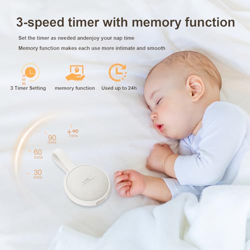 Image of White Noise Sound Machine, Portable Sound Machine for Sleeping Adults & Baby, with Bluetooth 5.1 /24 Soothing Sounds /Battery Powered /3 Timer Memory Function for Office /Bedroom /Travel (White