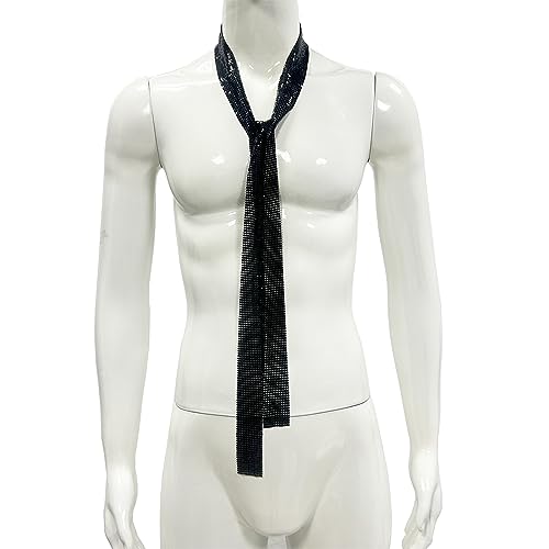 Women Lady Glitter Sparkle Sequined Neck Tie Scarf Evening Party Long Thin Skinny Neckerchief2