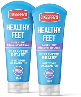 O'Keeffe's Healthy Feet Overnight, 2 x 80ml Tubki - Intensywny krem do stóp dla wyjątkowo suchych, pękniętych stóp | Widoczne rezultaty w 1 nocy