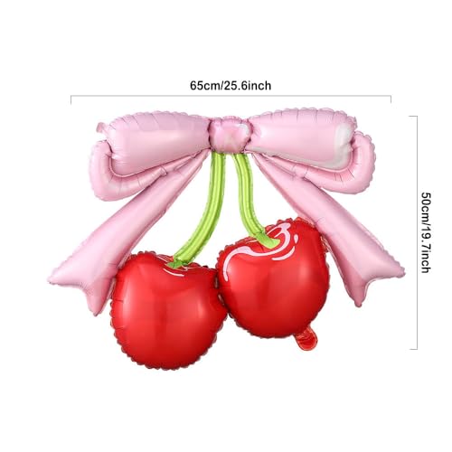Guirlande de ballons cerises et arche décorative de mariage chic