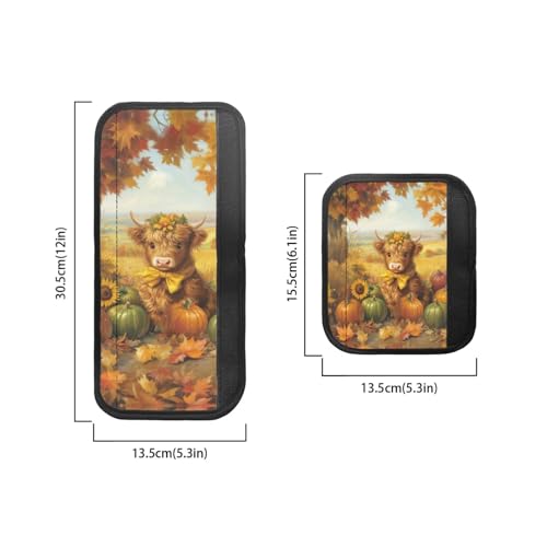 Image of Refrigerator Door Handle Covers Set of 6 Kitchen Electrical Appliance Decor Handles Keep Clean Anti-Slip Fridge Accessories Autumn Home Decor, Highland Cow Pumpkin Fall Leaf