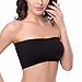 nvtuuer Lace Top Sport-BHS Spitzentop nahtlos dehnbares Stirnband mit abnehmbarem Brustkissen Spitze Brustwickel Frauen trägerlosen BH Hollow Out Rücken Stretch Soft Bralette Unterwäsche (Schwarz, L)