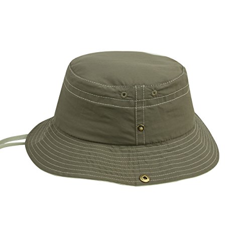 Juniper Taslon Uv Bucket Cap With Snap Brim, Medium/Large, Brown/Khaki #TOP2