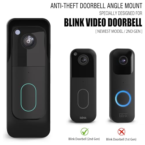 Anti-Theft Angle Mount for Blink Video Doorbell 2025 (Newest model/2nd Gen) - 45° Adjustable Wall Bracket with Weatherproof Cover, 2 Installation Ways (No Drill/Screws) - for Home/Apartment/Office by HeyMoonTong - Used condition - Image 2