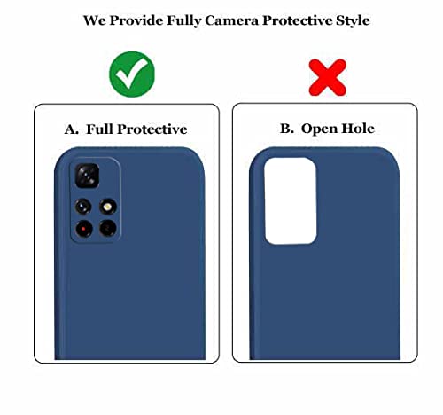 Image of A rtistque Liquid TPU Silicone Matte Shockproof Flexible with Camera Protection Soft Back Cover Case for Redmi Note 10T 5G / Poco M3 Pro 5G - Blue