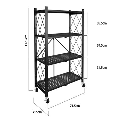Chariot à rouleaux pliant pour micro-ondes : étagère de rangement fluide - 3