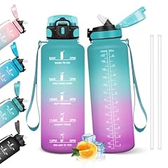 HoneyHolly Borraccia, 1.5L Borracce Acqua, Borraccia Motivazionale con Cannuccia, Water Bottle, A Prova di Perdita, Bottiglia Acqua per Scuola, Palestra, Campeggio, Ciclismo, Yoga