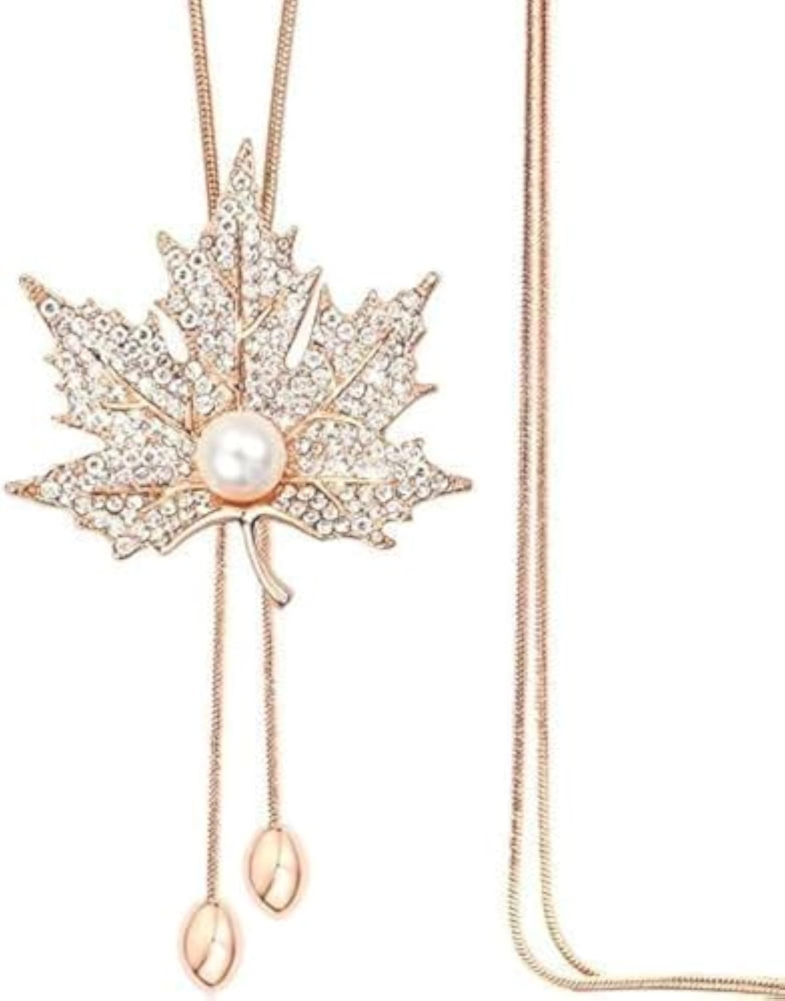 Stylish Crystal Flower Long Chain Pendant for Women