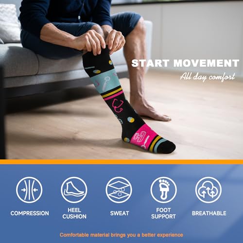 Image of bropite Compression Socks for Women &Men Circulation-Support Knee High Socks 20-30 mmhg-Best for Running,Medical,Nurse,Travel
