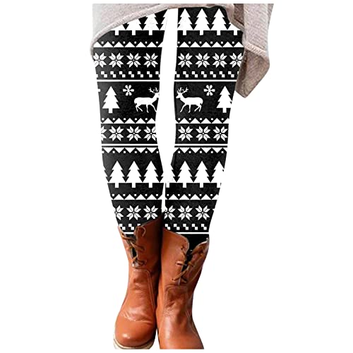 Generisch Leggings de Navidad para mujer, elásticos, pantalones de Navidad, elegantes leggings de Navidad, pantalones de yoga, informales, pantalones de fitness, diseño navideño, pantalones de leggins