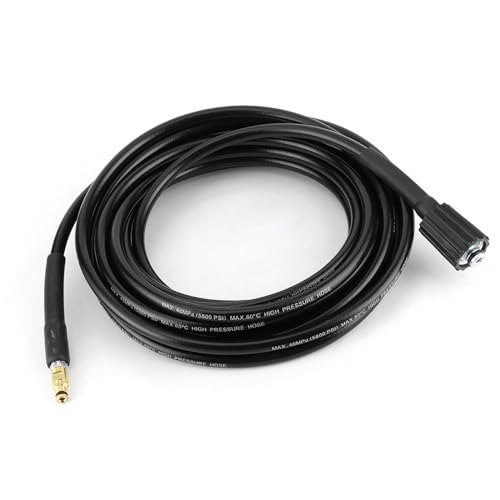 High Pressure Washer Hose, 40MPa/5800PSI Car Washer Hose 19.7ft/6M High Pressure Water Cleaning Rubber Pipe for Karcher K2 K3 K4 K5