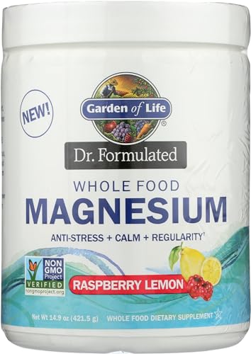 Garden of Life Whole Food Magnesium Powder, 421.5g - Raspberry Le...