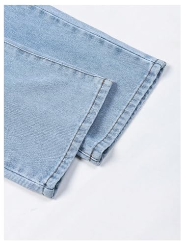 Floerns Girl's Distressed Ripped Denim Pants Elastic Waist Wide Leg Jeans with Pocket3