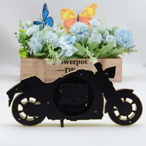 Image of Spiaty Plastic Motorcycle Analog Desk Alarm Clock, Black, 4 cm , 5 cm