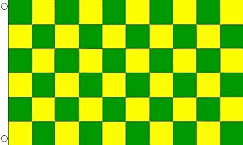 Flagtex Checkered Flag Green Yellow Small 3ft x 2ft (90cm x 60cm), Racing Flags Compact Size