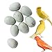 FOIBURELY 8 Pcs Solid Canary Plastic Eggs Hatching Eggs Trick The Birds to Stop Laying Eggs, Fake Eggsï¼ˆ19mm*13mmï¼‰