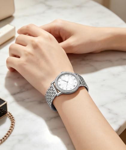 Image of BINLUN Mesh Stainless Steel Watch Band, Ultra Thin Polished Replacement Bracelets with Butterfly Buckle for Men Women, 12 /14 /16 /18 /20 /22mm