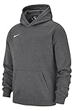 nike hoodie grau logo Standardpassform Nike Unisex Kinder Club 23 Hooded Sweatshirt, Charcoal Heather/White, 10-12 Jahre