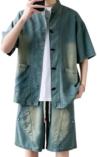 Amazon | [NOLCCTN] L-9XL デニム セットアップ メンズ 上下セット