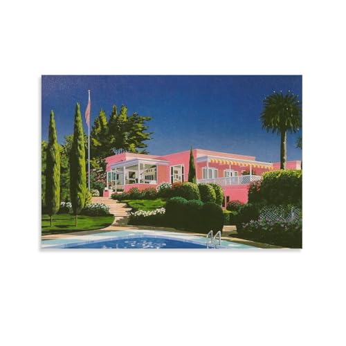 Poster Hiroshi Nagai retro rose 50x75 cm toile decorative de salon