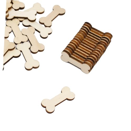 ARTIBETTER 100 Stück Unvollendete Holz Hundeknochen Ausschnitte zum Malen und Dekorieren Diy Holz Bastelbedarf für Kreative Projekte und Dekorationen