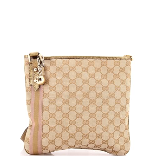 Gucci, Pre-Loved Jolicoeur Messenger Bag GG Canvas, Gold