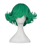 One Punch Man Senritsu No Tatsumaki 12' Green Curly Short Styled Synthetic Hair For Female's Party...