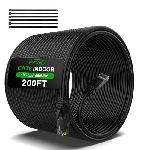 Câble Ethernet Cat6 de 60 m intérieur et extérieur pour connecter toute la maison