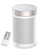 Dreo Electric Heater, 1500W Energy Efficient Space Silent Room Heater, Portable Ceramic Fan Heaters, Thermostat 3 Modes 12H Timer, Overheat & Tip Over Protection, for Bedroom, Atom 316, White