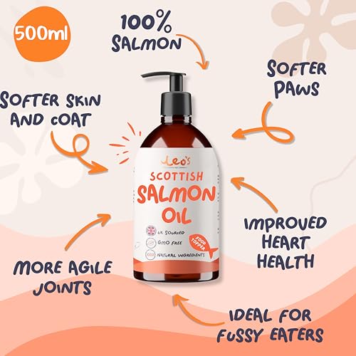 Leo's Salmon Oil for Dogs and Cats | Premium 100% Natural Food Topper Fish Oil for Dogs and Cats | Enhances Coat Shine, Joint & Brain Health, Itchy or Dry Skin, and Dandruff Hair Treatment 500ml - Image 4