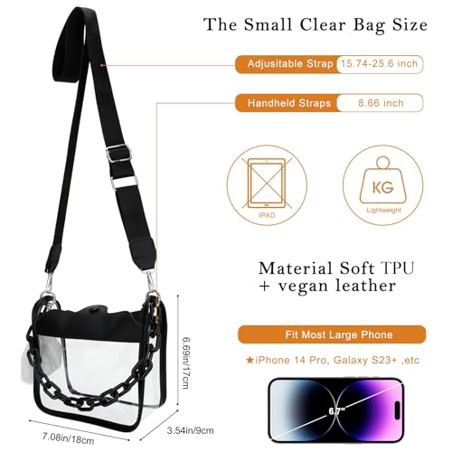 DOB SECHS Clear Bag for Stadium Events Transparent Concert Purse for Women Small See Through Crossbody Bag for Sport Event3