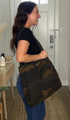 Bolso de hombro para mujer con asas grandes, camuflaje y bolsa de maquillaje miniatura 3