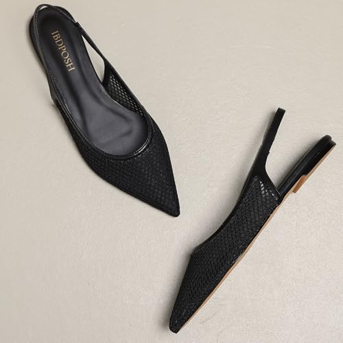 Image of Slingback Flats for Women Stylish Pointed Toe Design with Comfortable Mesh Material for Breathable Party Dress Elegant Shoes