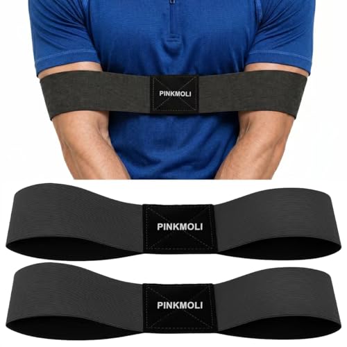 PINKMOLI 2 Pack Golf Swing Training Aid Swing Correcting Arm Band for Muscle Memory & Body Connection Golf Trainer for Beginners Left/Right-Handed Players (Black)