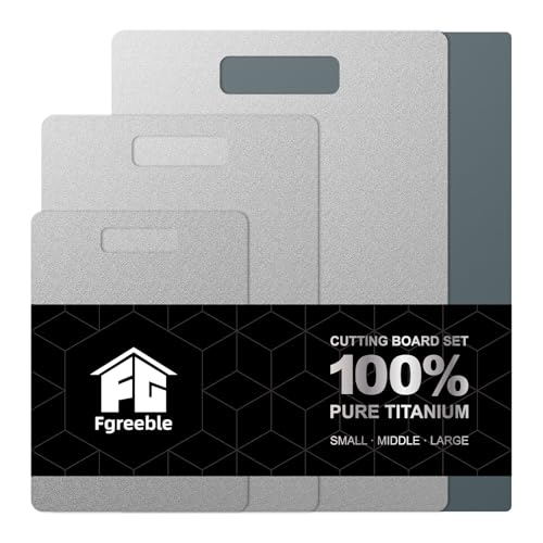 Set de 3 tablas de cortar de titanio puro miniatura 1